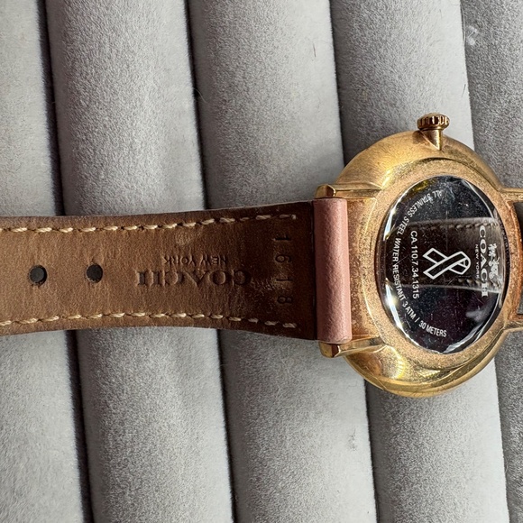 Pink COACH gem watch with leather strap - Picture 8 of 11